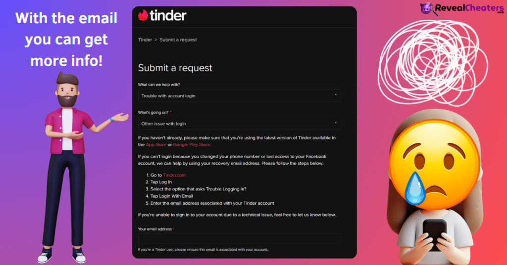 Try to Recover the Tinder Account with the Email