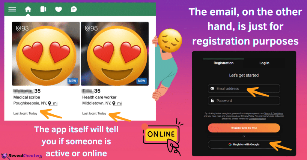 Can an Email tell you if Someone is Online on Harmony?