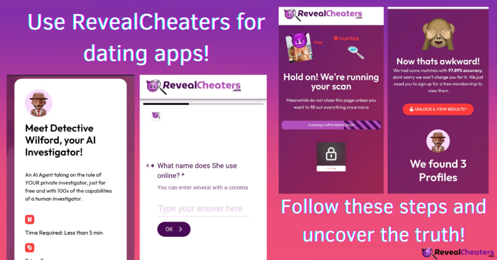 Do you think they are Cheating on Dating Apps? Check with RevealCheaters